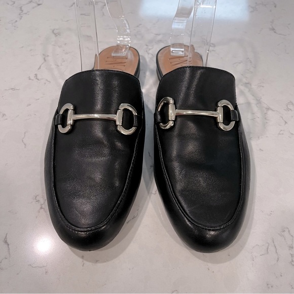 INC International Concepts Leather Black Gilia Horsebit Buckle Slip on Mules 6.5 - Picture 3 of 16